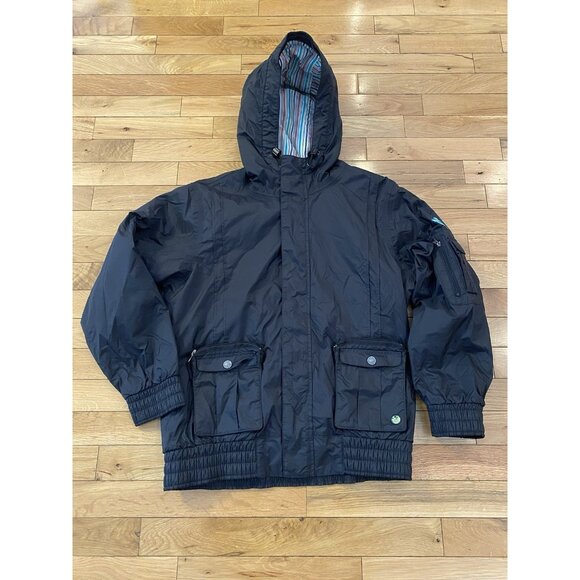 Burton Bomber Jacket Snowboarding Skiing Hood Girls Size:XL 14/16 Black